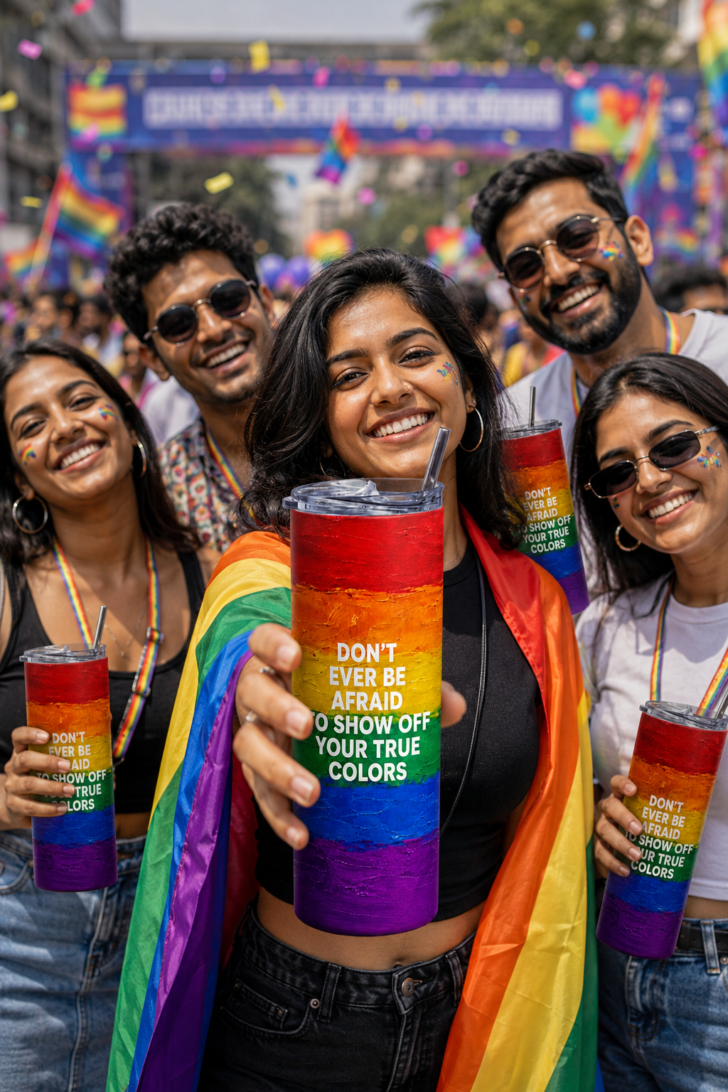 Show Your True Colors™ Premium Pride Tumbler | LGBTQ Stainless Steel Tumbler (20 Oz)