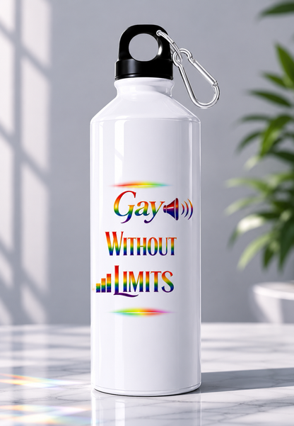 Gay Pride Water Bottle – Gay Without Limits™ | 750ml Premium Aluminum Bottle