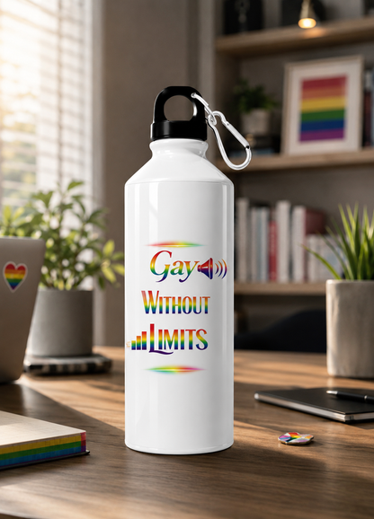 Gay Pride Water Bottle – Gay Without Limits™ | 750ml Premium Aluminum Bottle