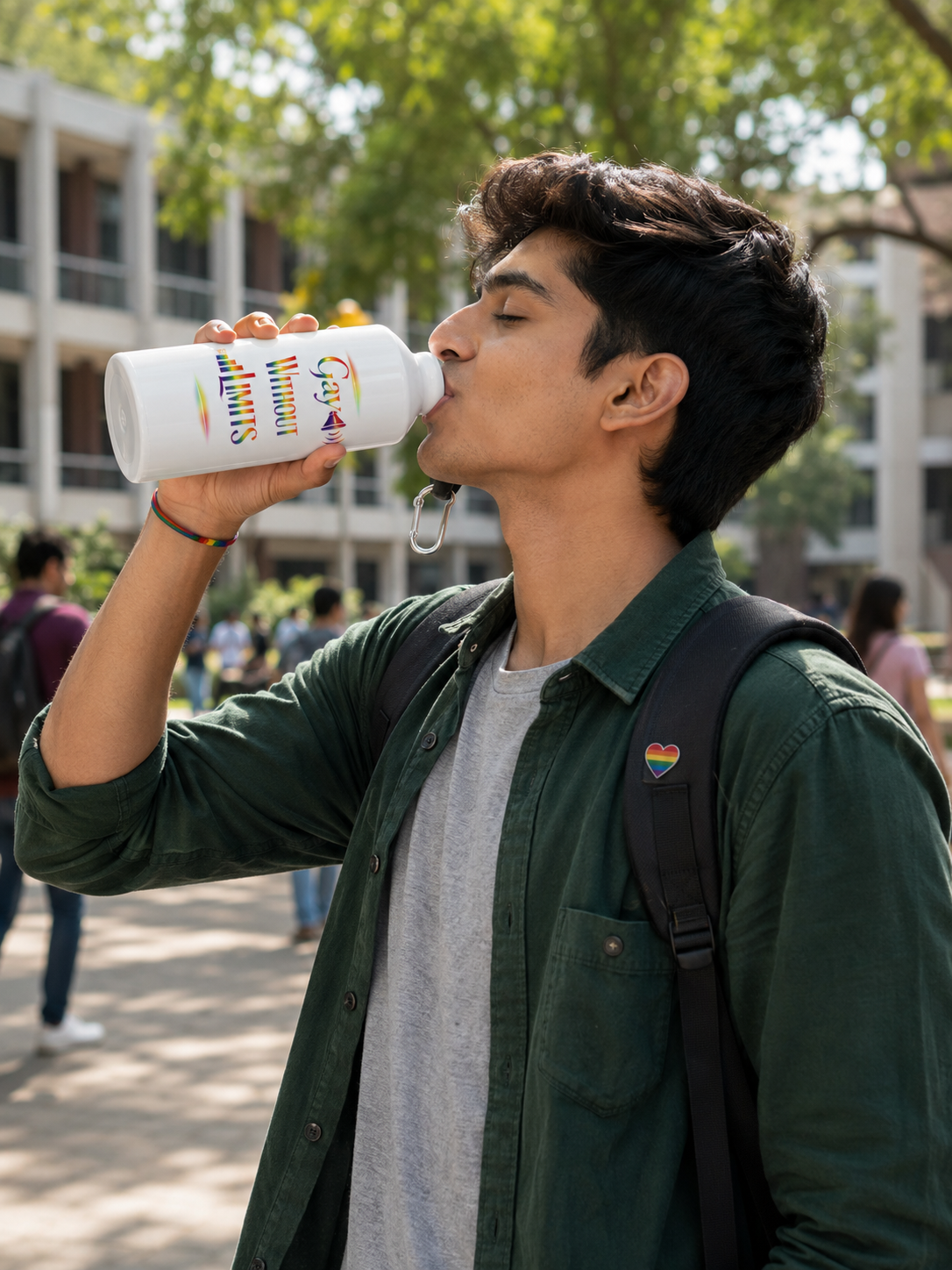 Gay Pride Water Bottle – Gay Without Limits™ | 750ml Premium Aluminum Bottle