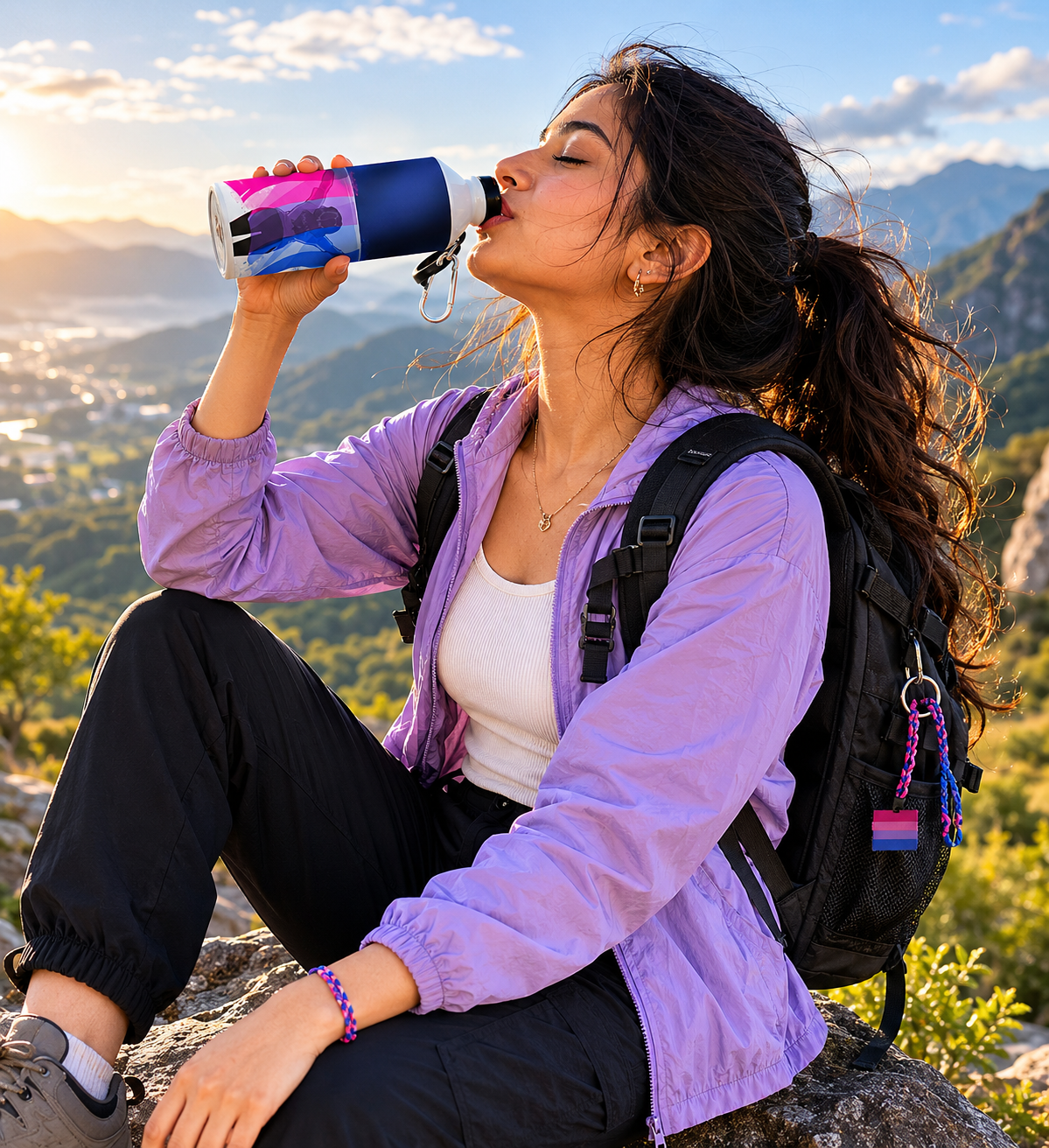 Bisexual Pride Water Bottle – Live Proud. Love Freely.™ | 750ml Premium Aluminum Bottle