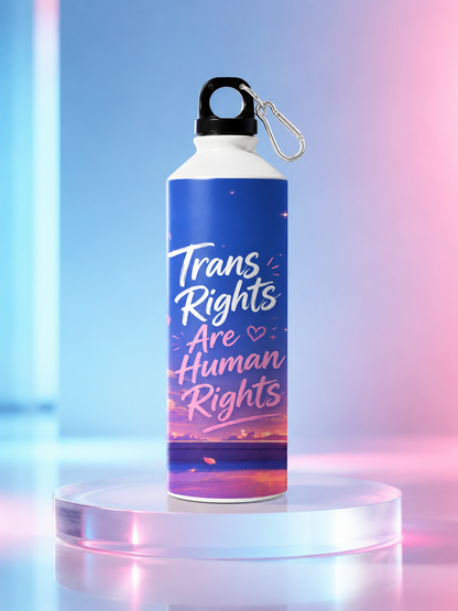 Trans Pride Water Bottle – Trans Rights Are Human Rights™ | 750ml Premium Aluminum Bottle