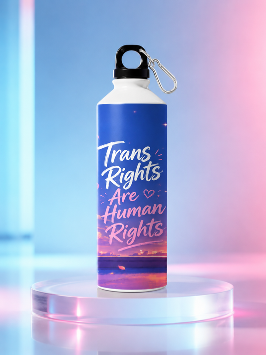 Trans Pride Water Bottle – Trans Rights Are Human Rights™ | 750ml Premium Aluminum Bottle