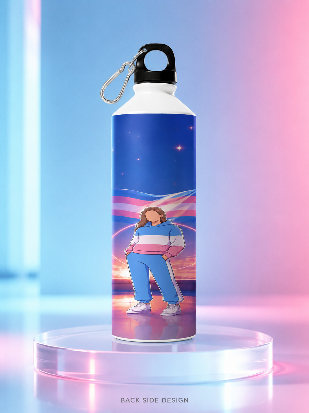 Trans Pride Water Bottle – Trans Rights Are Human Rights™ | 750ml Premium Aluminum Bottle
