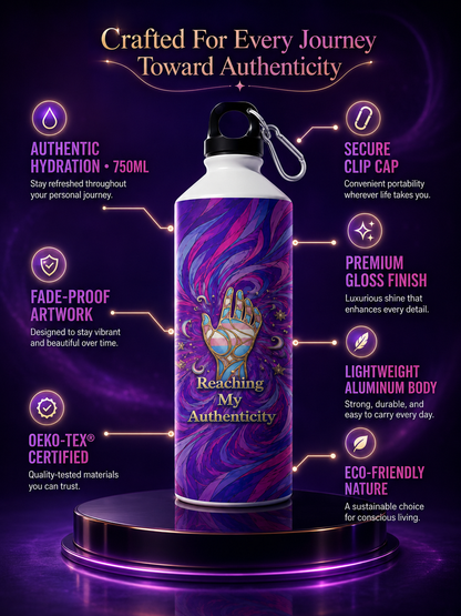 Trans Pride Water Bottle – Reaching My Authenticity™ | 750ml Premium Aluminum Bottle