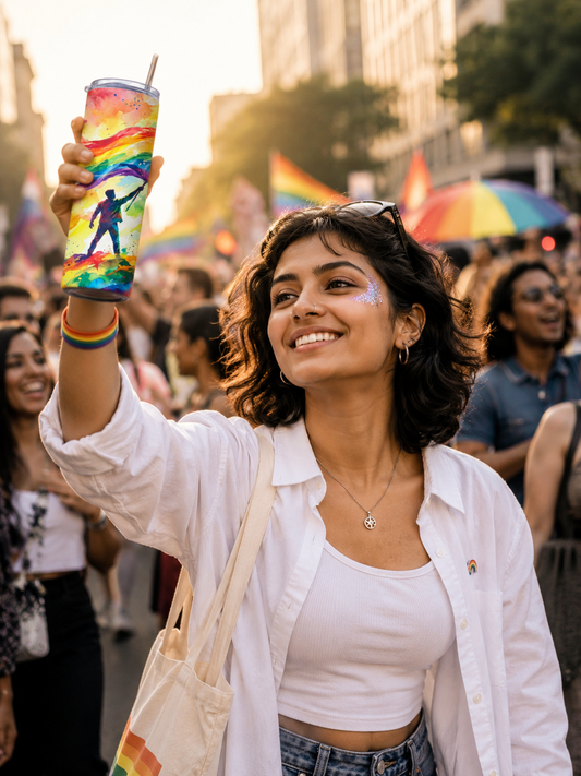 Pride Without Limits™ Premium Tumbler | LGBTQ Pride Stainless Steel Tumbler (20 Oz)Tumbler Bottle
