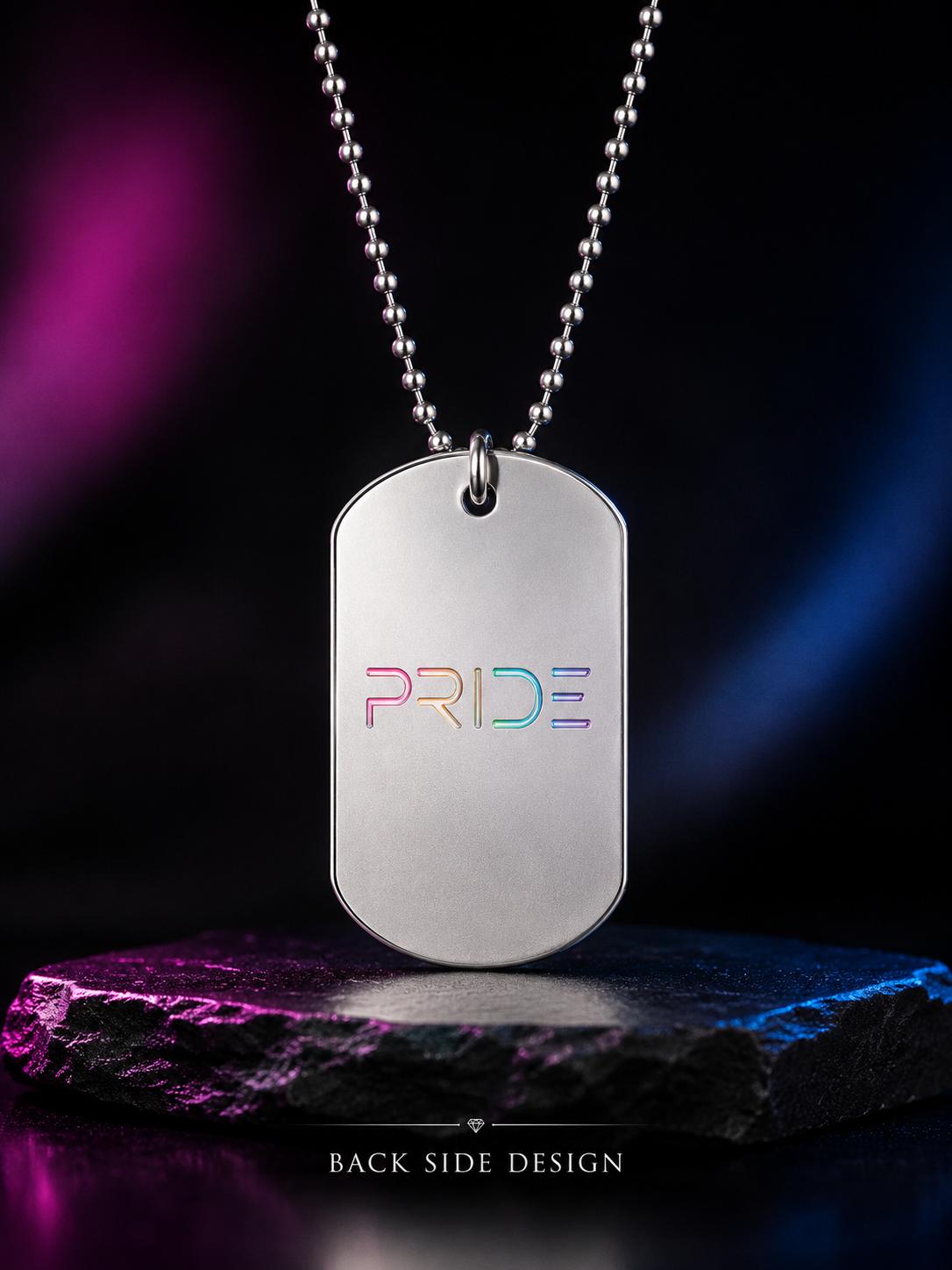 Pride Lion Luxury Dog Tag Necklace – Engraved 304 Stainless Steel LGBTQ Pride Pendant
