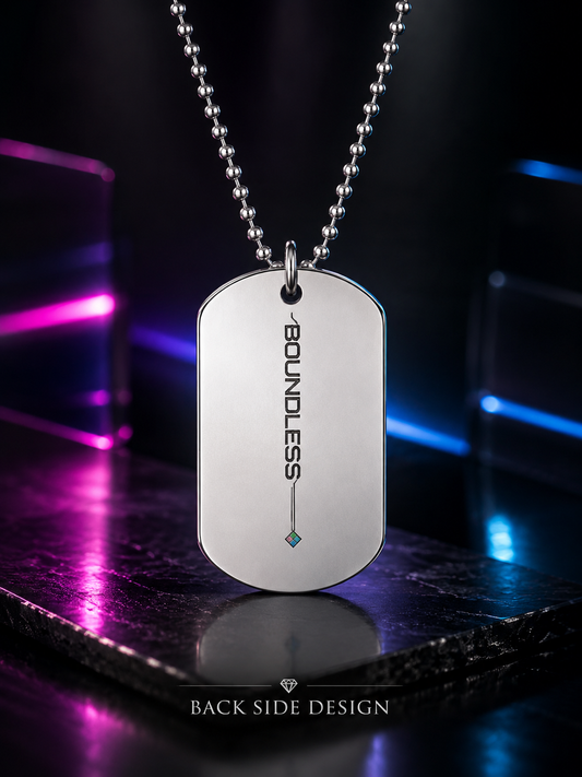 Boundless Pride Luxury Dog Tag Necklace – Premium Engraved LGBTQ Stainless Steel Pendant