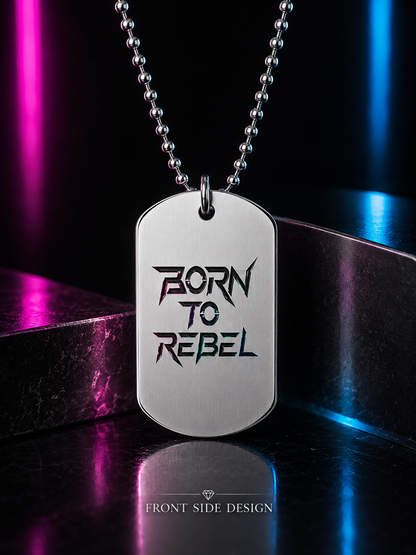 Born To Rebel Pride Dog Tag Necklace – Premium LGBTQ Stainless Steel Pendant