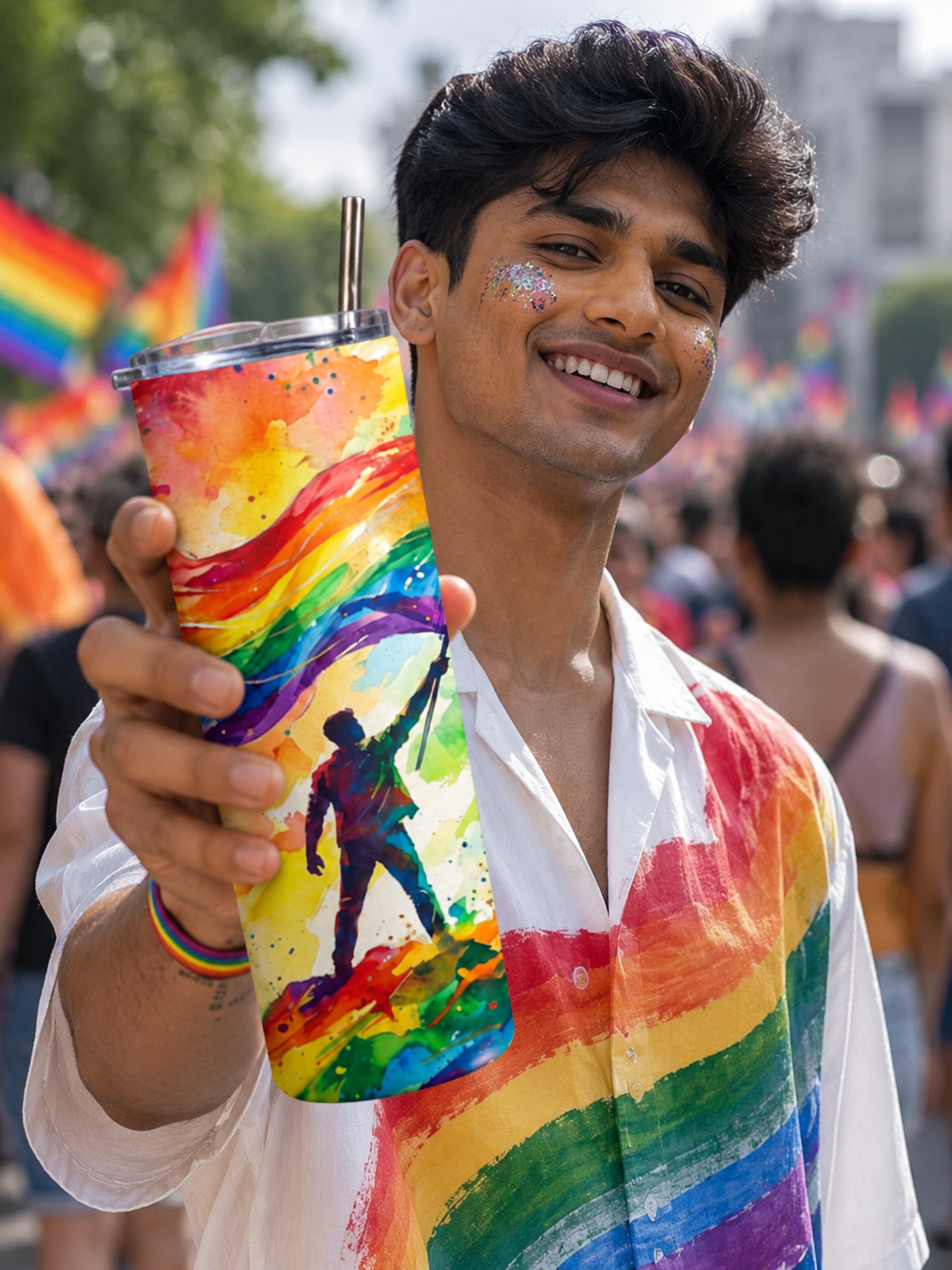 Pride Without Limits™ Premium Tumbler | LGBTQ Pride Stainless Steel Tumbler (20 Oz)Tumbler Bottle